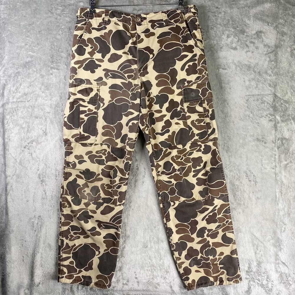 Vtg Winchester Pants Mens 36 (fit 34x30) Duck Camo Cargo Hunting Utility *READ*